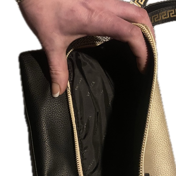 Versace Two-Tone Gold and Black Crossbody with Medusa logo & Key Strap(s) - Picture 5 of 16
